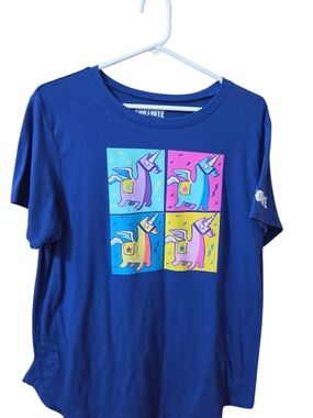 Boys' Royal Blue Short-Sleeve Llama Pop Art Tee Junior XXL (19)